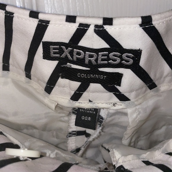 Express / Black and White Stripe Ankle Pant - Picture 4 of 5